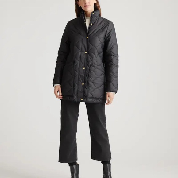 Quince Black Quilted Puffer Jacket Medium - Picture 3 of 7